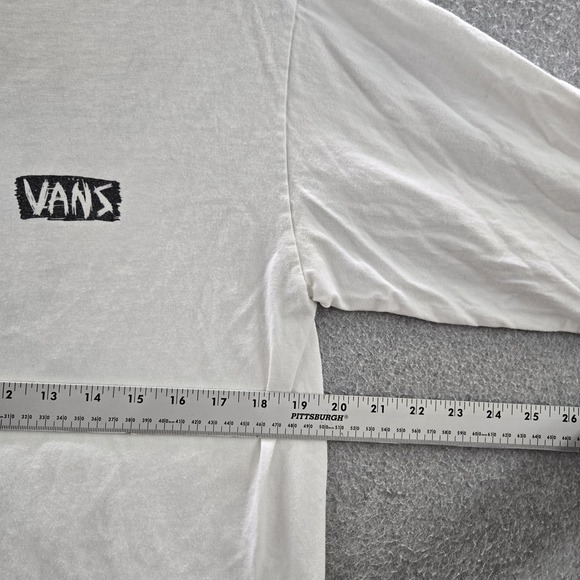 Vans Men Shirt MEDIUM White Graphic Print Off The Wall Long Sleeve - Picture 6 of 8
